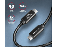 Axagon BUCM4X-CM05AB NewGEN+ USB-C 4 Gen 3x2 / 240 W kabel - 1485424 - zdjęcie 4